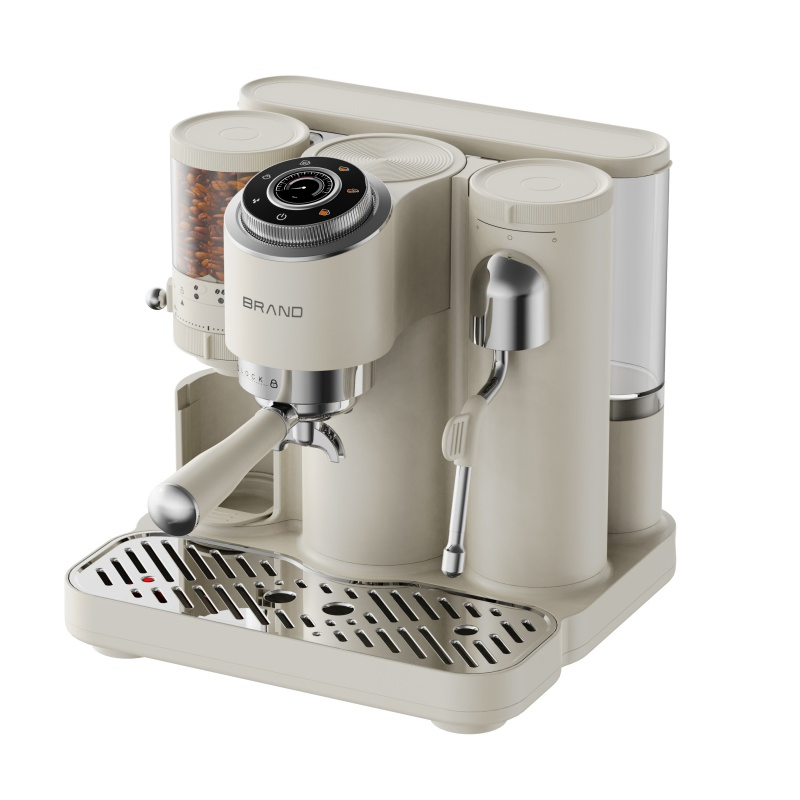 Italian 15 Bar Professional Electric Semi Automatic 3 in 1 Espresso Coffee Maker Machine with Grinder Function