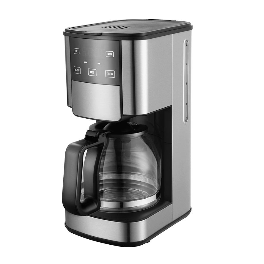 12-15 Cup Coffee Maker (1.8L Capacity) – Anti-Drip Design, Automatic Warming Plate, Touchscreen Digital Display with Programmable Timer, Aroma Function, D