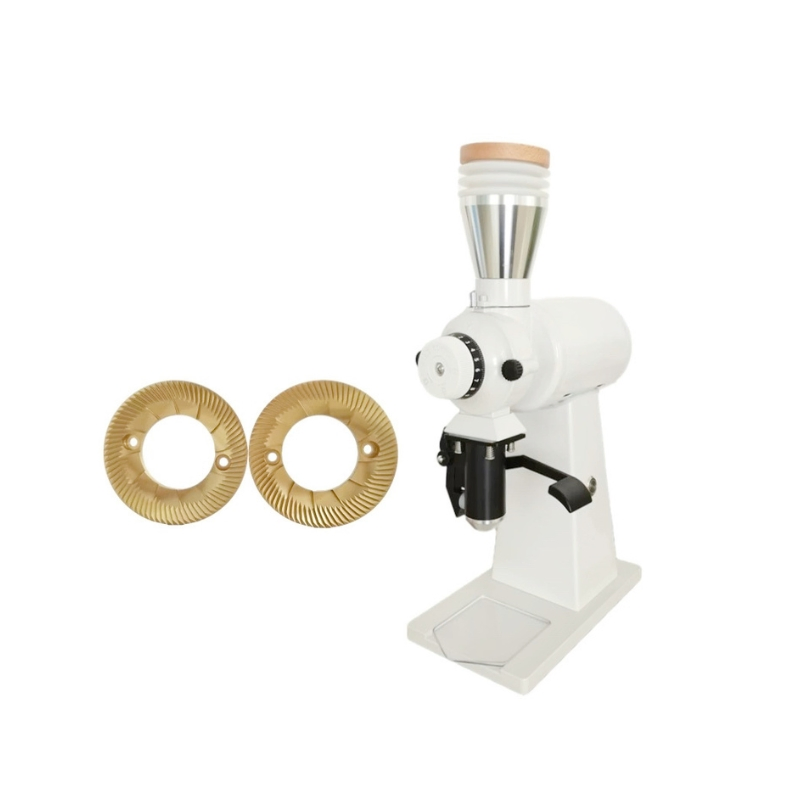 Commercial 90mm Titanium Alloy Coffee Grinder Flat Burr Machine Adjustable Grinding Powder Size Electric Coffee Grinder