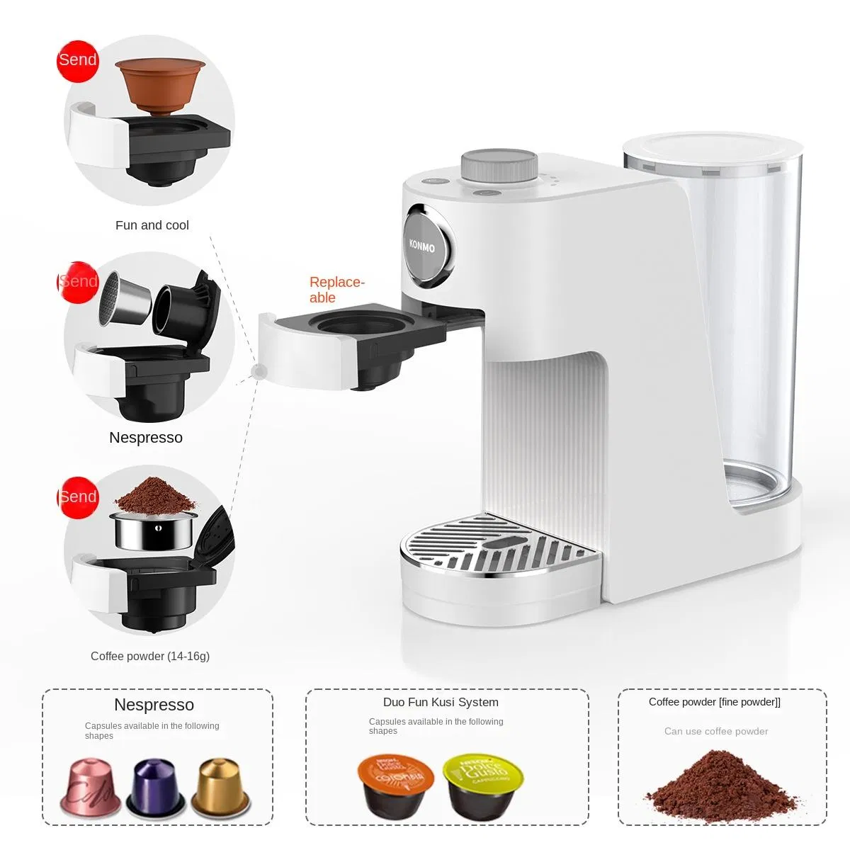Household 20 Bar Touch Screen Espresso Coffee Machine for Home Office Hotel Use