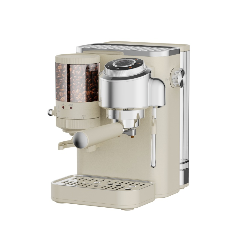 Italian Coffee Maker Semi-Automatic Espresso with Grinder Programmable and Electric Powered for Household Use