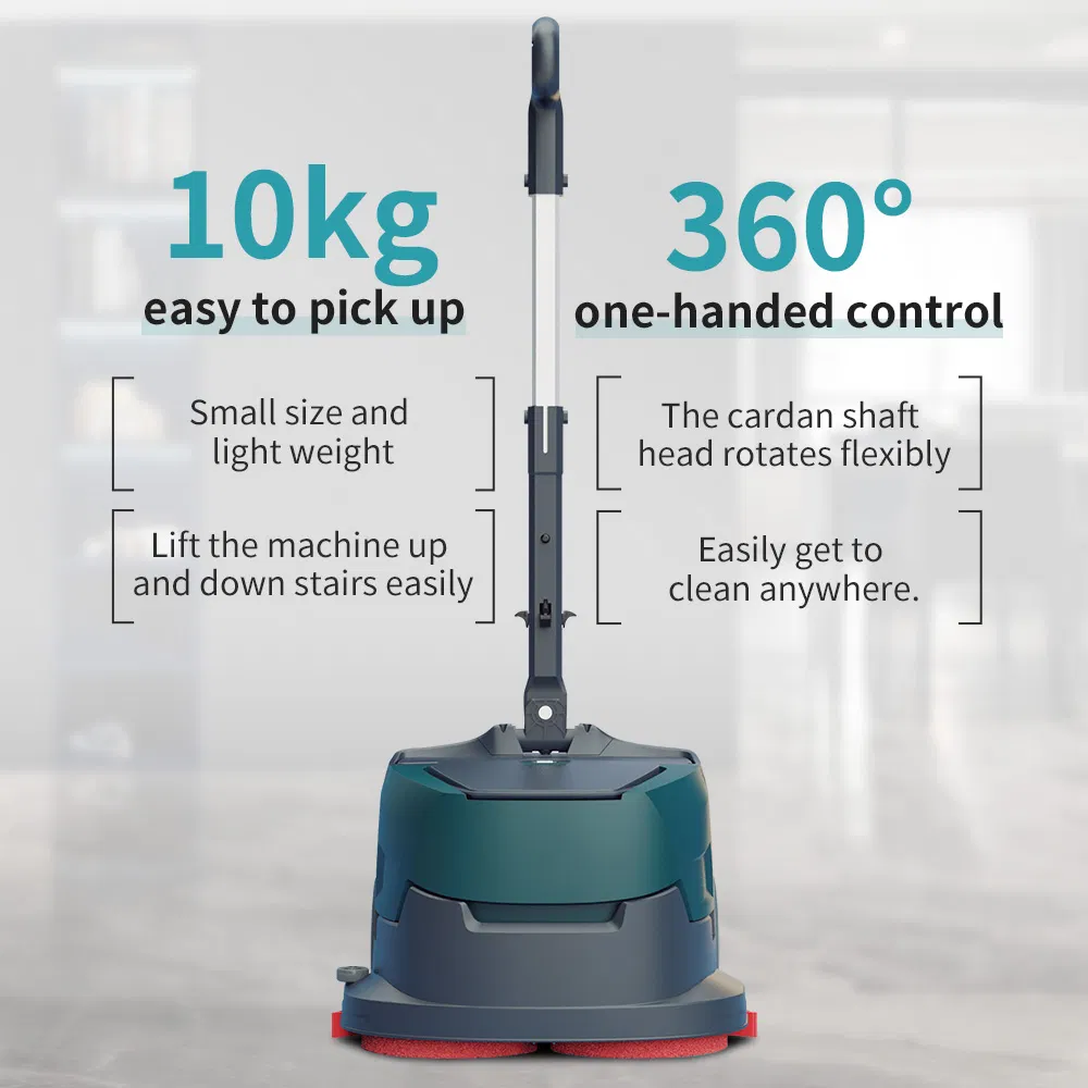 Small Size Low-Noise Walk-Behind Electric Floor Cleaning Scrubber Machine for coffee Shop Restaurant Office