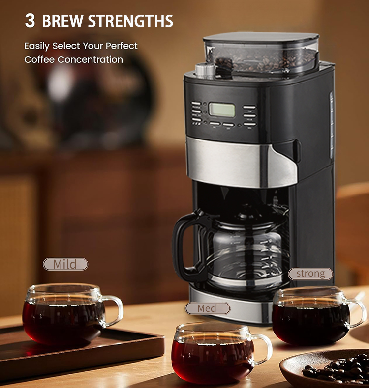Espresso Coffee Maker Large Capacity Household Appliances Kitchen Pantry Automatic Coffee Machine with Grinding