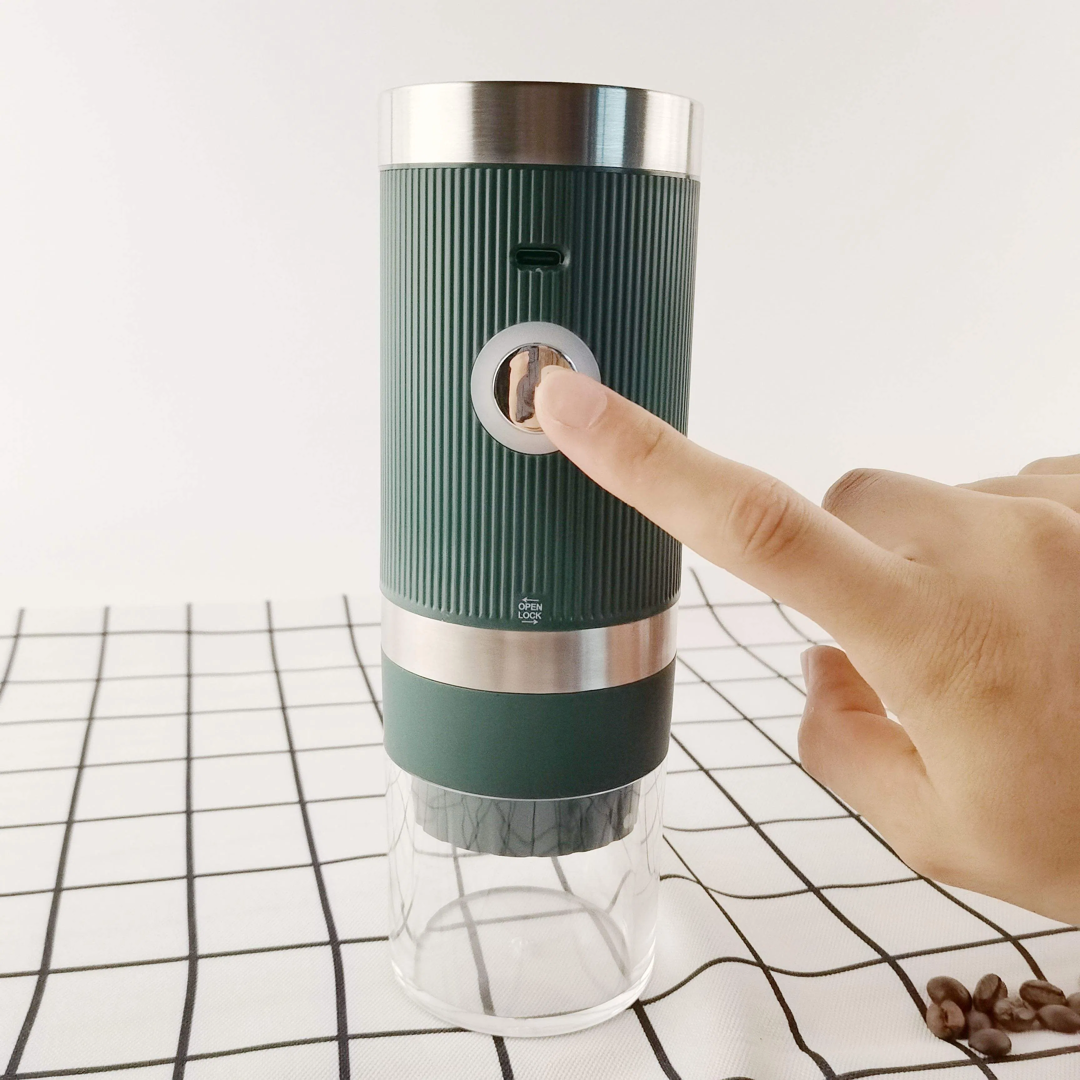 Portable USB Rechargeable Electric Conical Burr Coffee Bean Grinder Coffee Mill for Kitchen