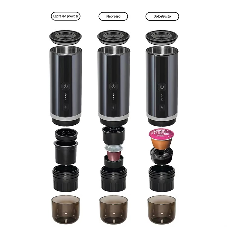 Single Serve K Cup 3 in 1 Travel Mini Capsule Espresso Machine Portable Coffee Maker Efficient Compact Coffee Maker for Nespresso Capsules and Easy Use