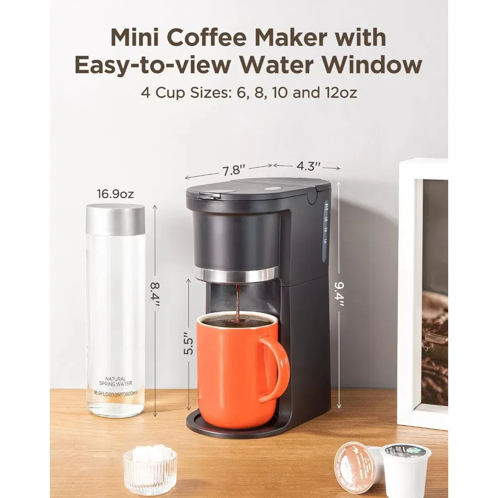 K-Cup Coffee Maker Single Serve Instant One Cup for K Cup &amp; Ground Coffee Capsule Coffee Machine
