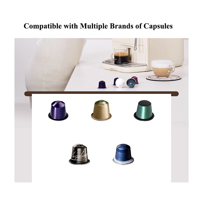 Home Office 19 Bar One-Touch Single Serve Espresso Coffee Machine for Multi-Capsule, Cappuccino, Espresso, Mini Espresso Maker