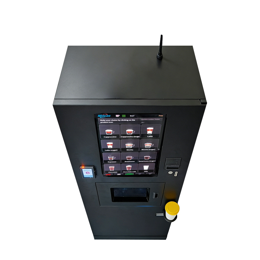 Professional Grade Free Standing Commercial Fully Automatic Espresso Coffee Vending Machine with Grinder