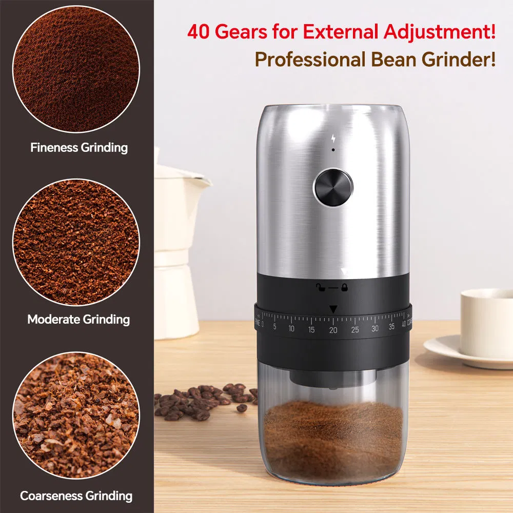 Portable Wireless Coffee Maker New Smart USB Drip Cafe Electric Bean Grinder Stainless Steel Externally Adjustable for Travel