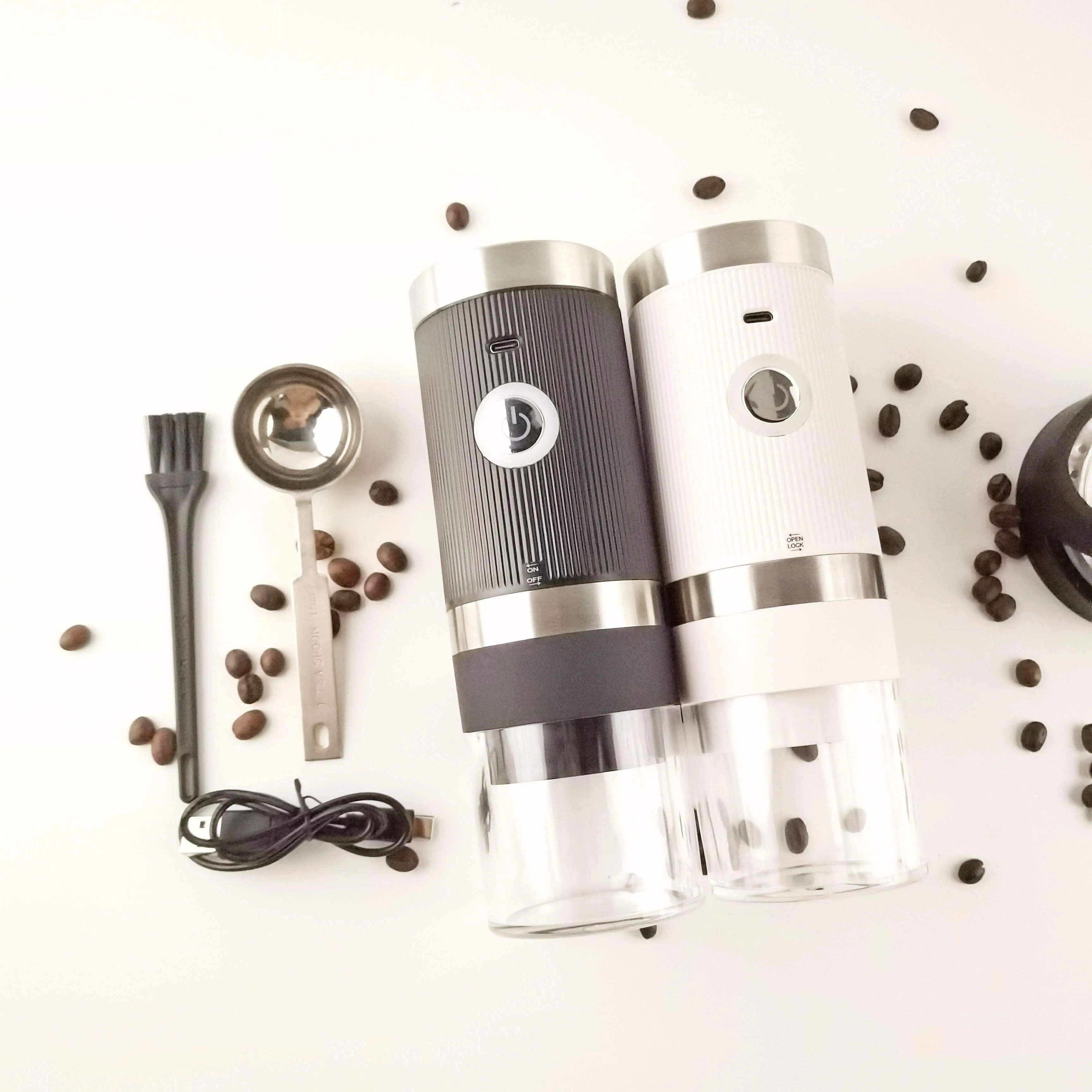 Portable USB Rechargeable Electric Conical Burr Coffee Bean Grinder Coffee Mill for Kitchen