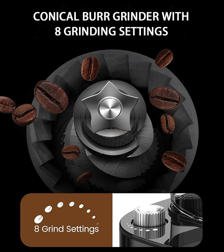 Espresso Coffee Maker Large Capacity Household Appliances Kitchen Pantry Automatic Coffee Machine with Grinding