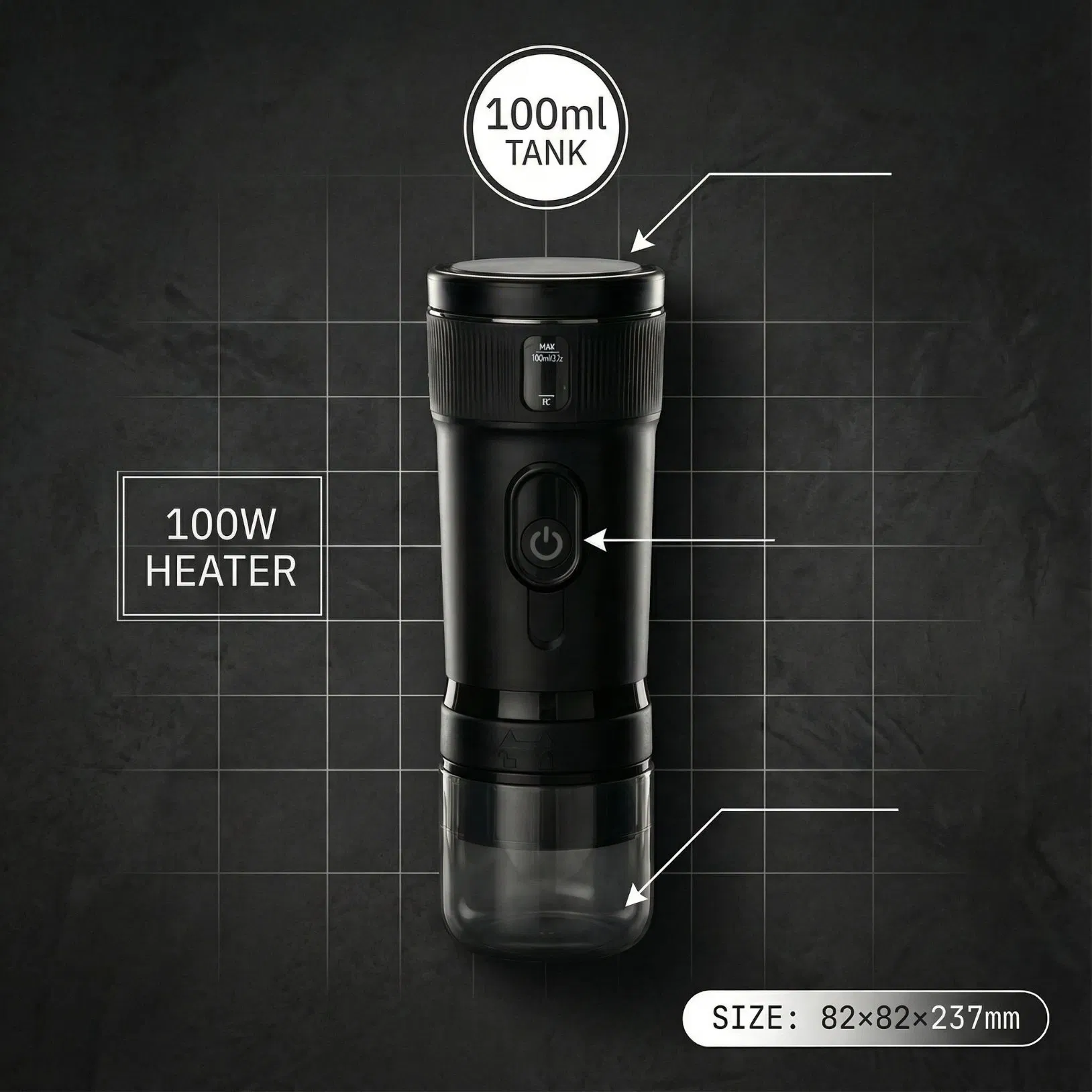 20bar 3-in-1 Portable Rechargeable Capsule Coffee Maker for Nespresso Dolce-Gusto Coffee Powder