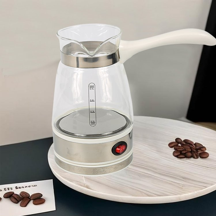 800W Mini Single Cup Turkey Glass Coffee Pot Transparent Glass Body Portable Coffee Maker for Home Use