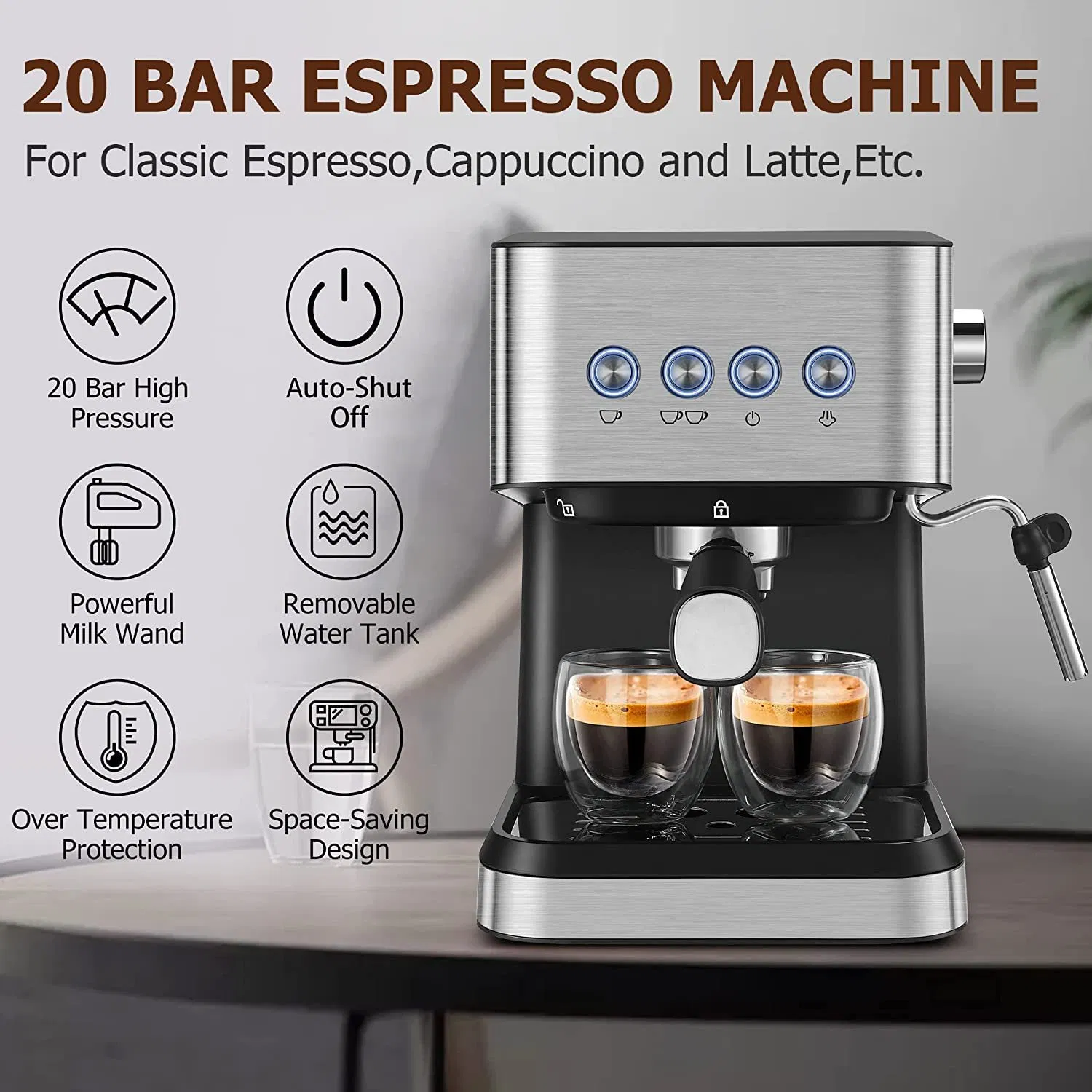 Factory Popular Automatic Household Appliance Coffee Maker for Italy