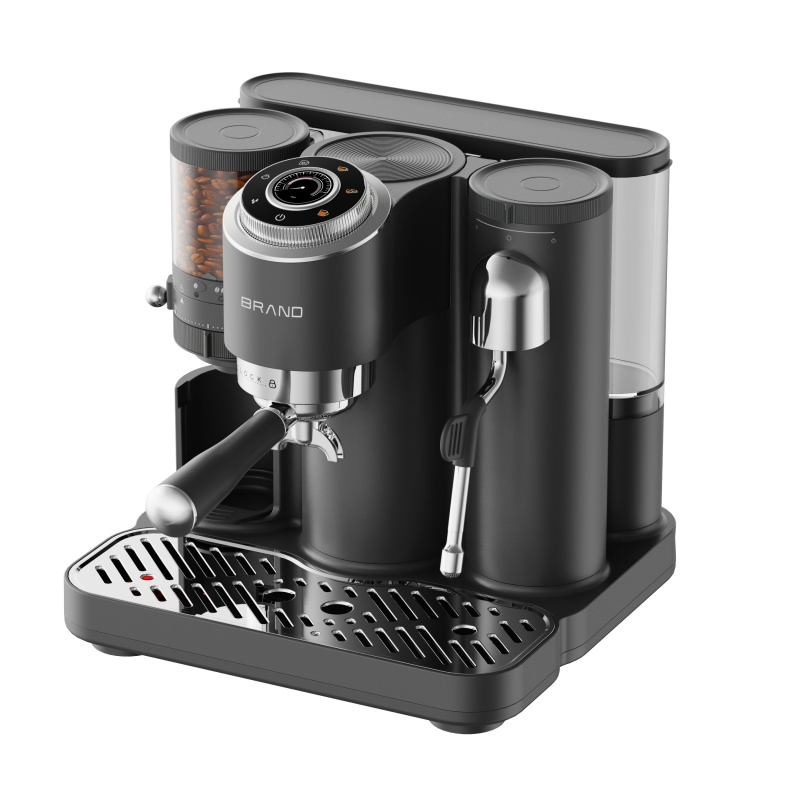 Italian 15 Bar Professional Electric Semi Automatic 3 in 1 Espresso Coffee Maker Machine with Grinder Function