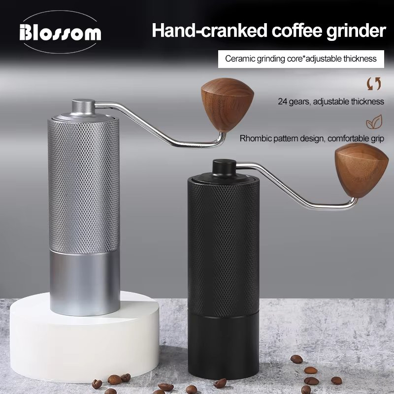 Manual Coffee Grinder Capacity 25g with CNC Stainless Steel Tapered Burr - Internal Adjustable Setting, Double Bearing, Gift