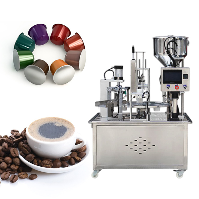Automatic Rotary Nespresso Drip Coffee Capsule Pods Powder Filling Sealing Packing Machine