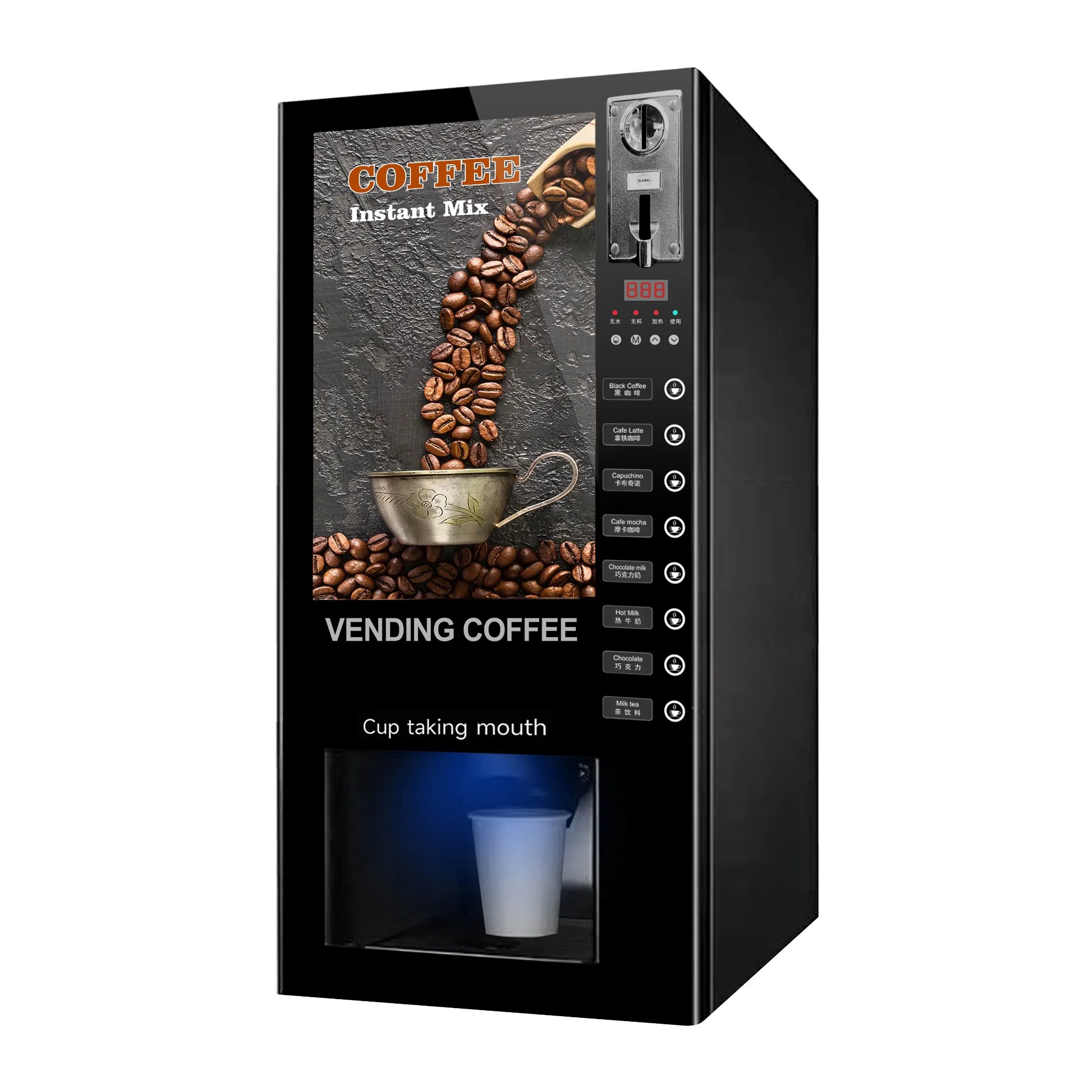 Commercial 110V/220V Electric Coin-Operated Coffee Instant Vending Machine for Coffee Shop Offices