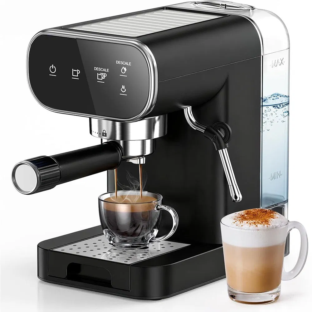 Automatic Bean Cup Coffee Maker with Multifunctional Cappuccino Espresso Machine Double Boiler Electric for Household Hotel