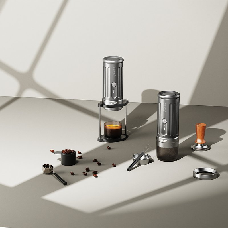 Cera+ Portable Espresso Maker, Electric Mini Coffee Machine for Travel, Camping, Car &amp; Home Use (PCM03-Max)