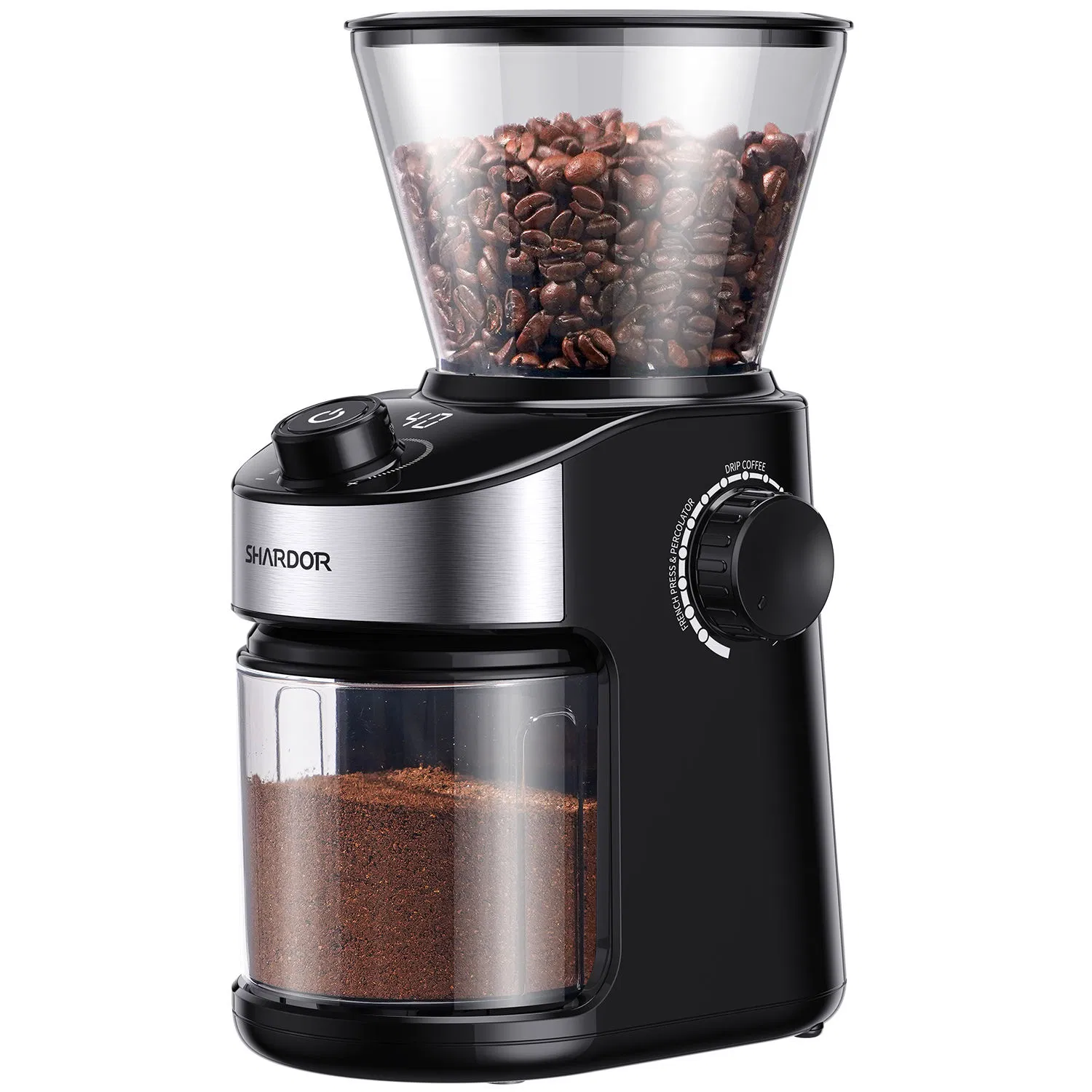 Anti-Static Conical Burr Coffee Grinder Adjustable Burr Mil Grind Setting 2-12 Cup New Fashion Grindermachine