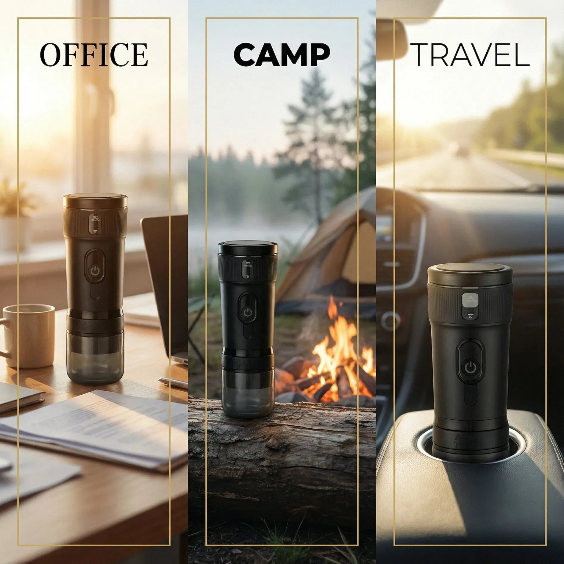 20bar 3-in-1 Portable Rechargeable Capsule Coffee Maker for Nespresso Dolce-Gusto Coffee Powder