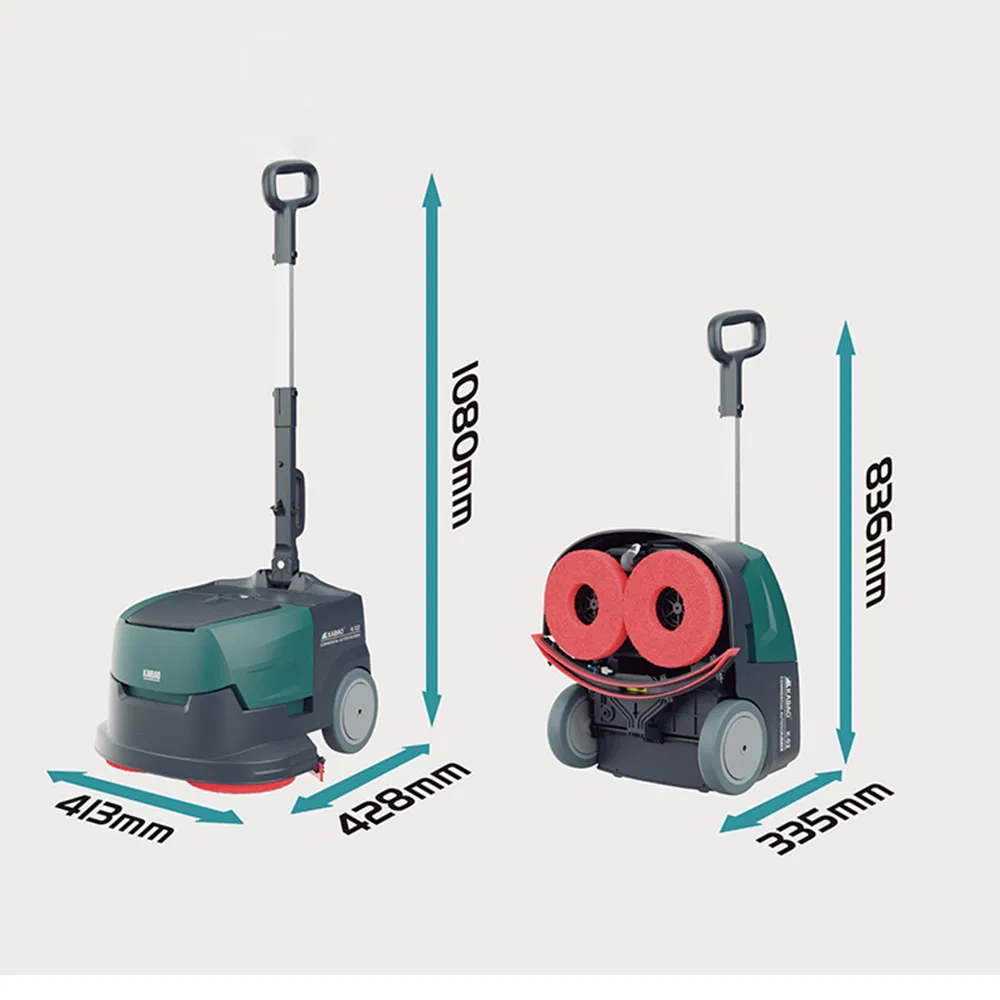 Hand-Push Floor Vacuum Scrubber Washing Cleaning Machine for coffee Shop Restaurant Office