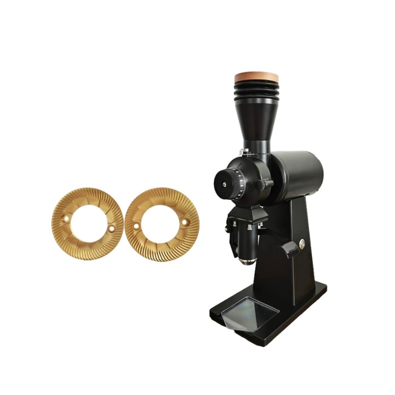 Commercial 90mm Titanium Alloy Coffee Grinder Flat Burr Machine Adjustable Grinding Powder Size Electric Coffee Grinder