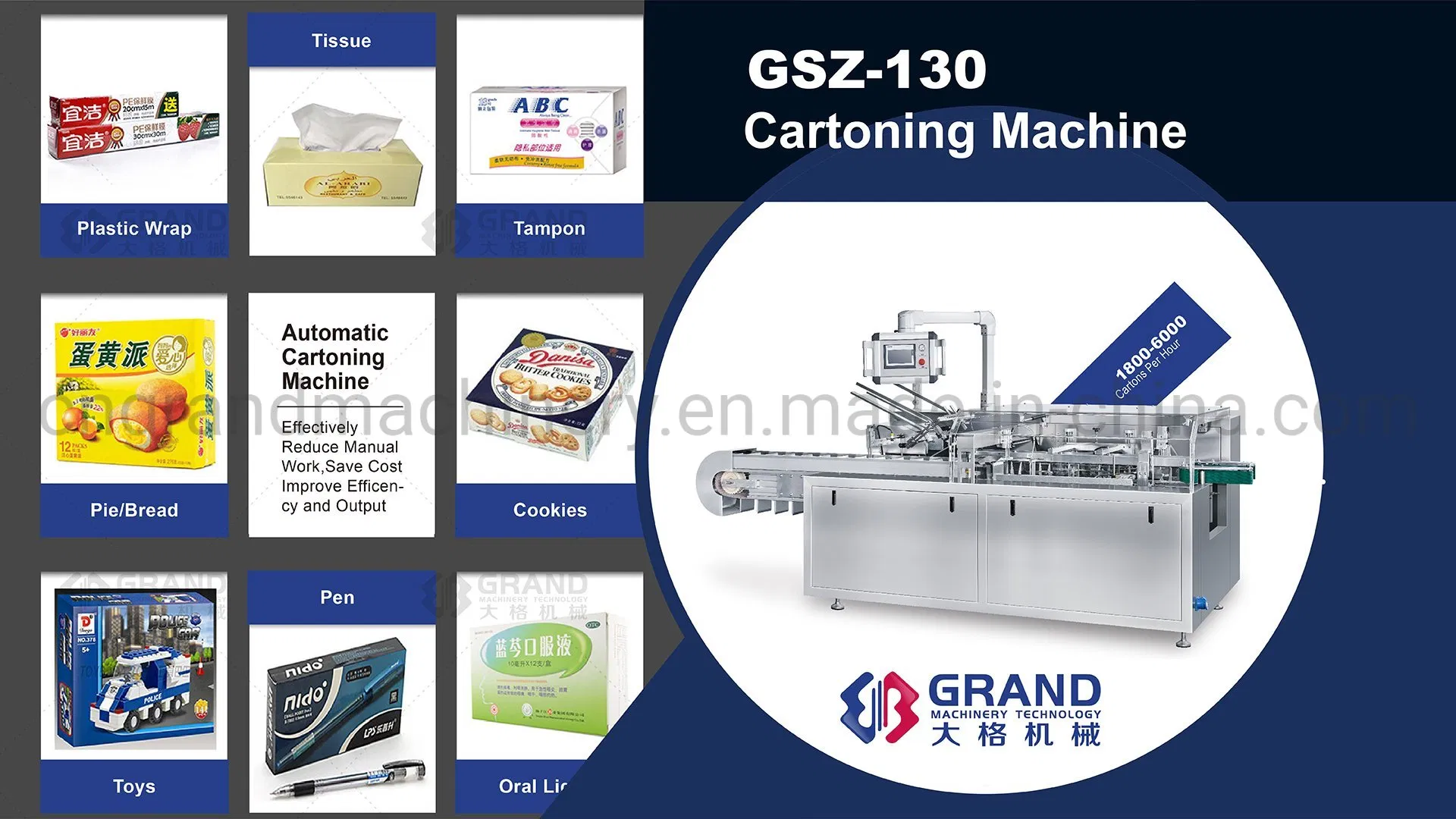 Gsz-130p Automatic Cookie, Candy, Coffee Capsule Packaging and Cartoning Machine