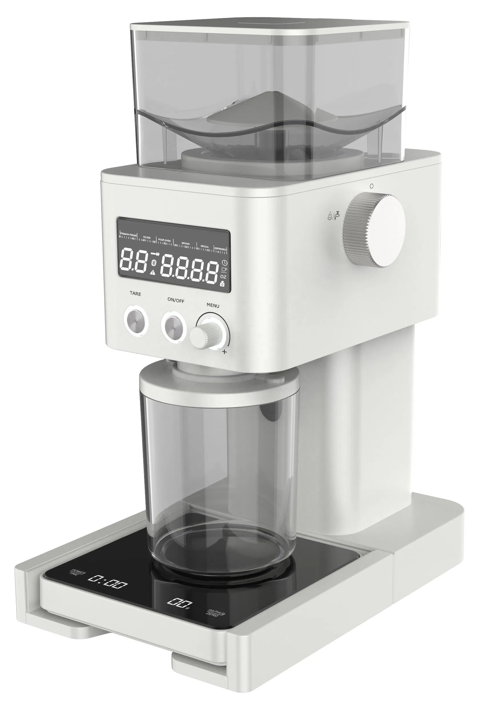 Electric Coffee Grinder with LED Screen &amp; Scale Device, Coffee Grinder, with 31 Precise Settings, for Espresso Drip and French Press, Stainless Steel