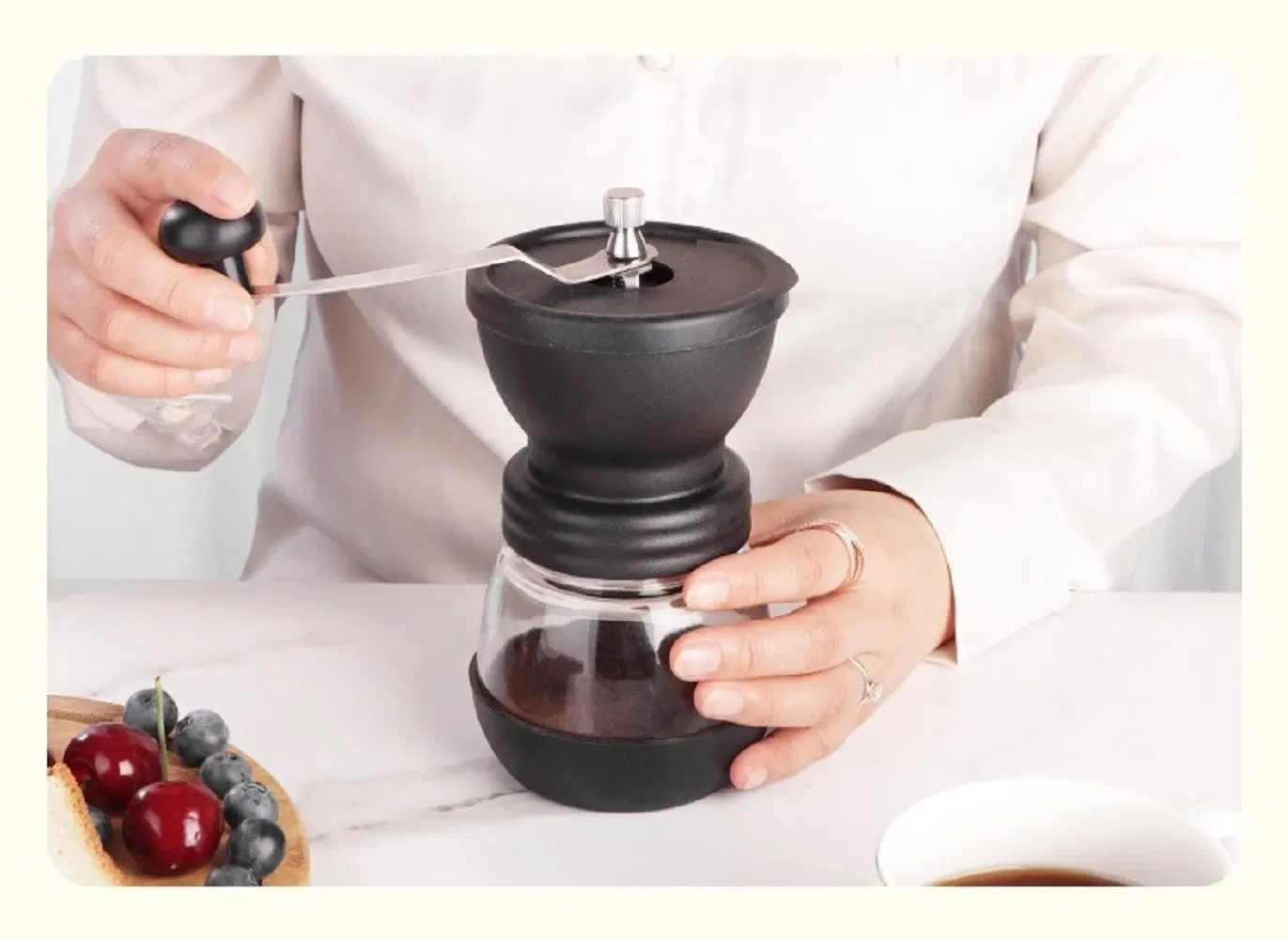 Hand Coffee Grinder Mill Adjustable Bean Settings Manual Burr Grinders Kw024_22