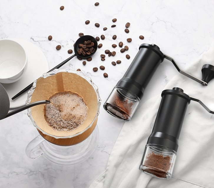 Manual Coffee Grinder, Ceramic Burr Coffee Grinder Manual Adjustable for Fine/Coarse Grind, Portable Spice Grinder