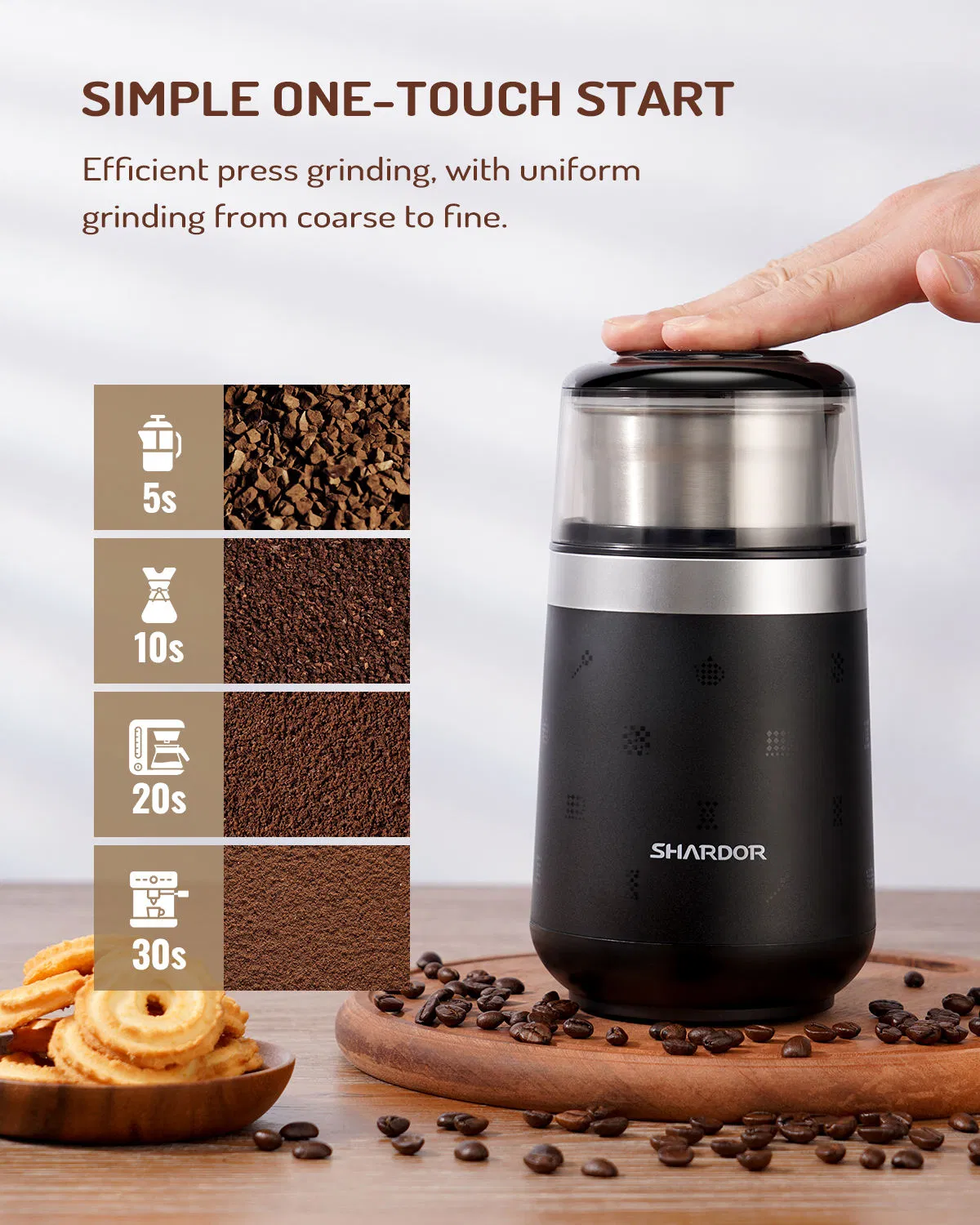Removable Stainless Steel Bowl Grinder Electric Espresso Coffee Grindinq Coffee Bean Grinder