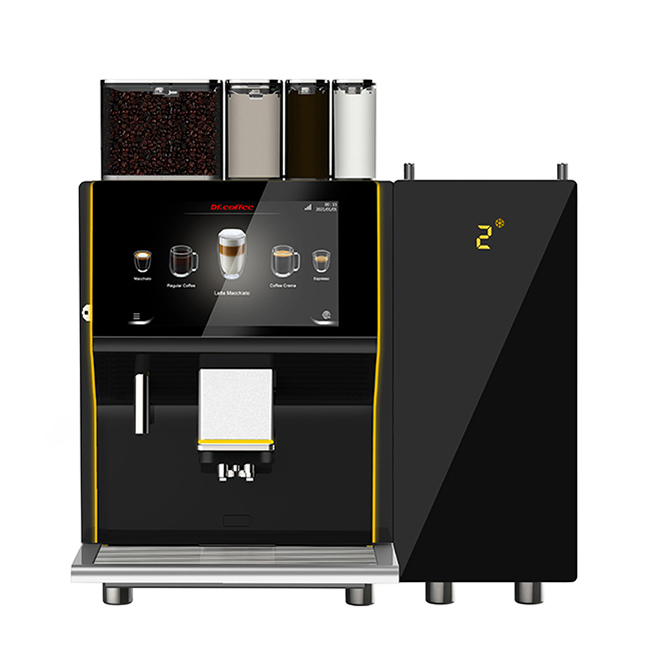 Dr. Coffee 1 Bean Hopper and 3 Soluble Powder Container Commercial Coffee Machine