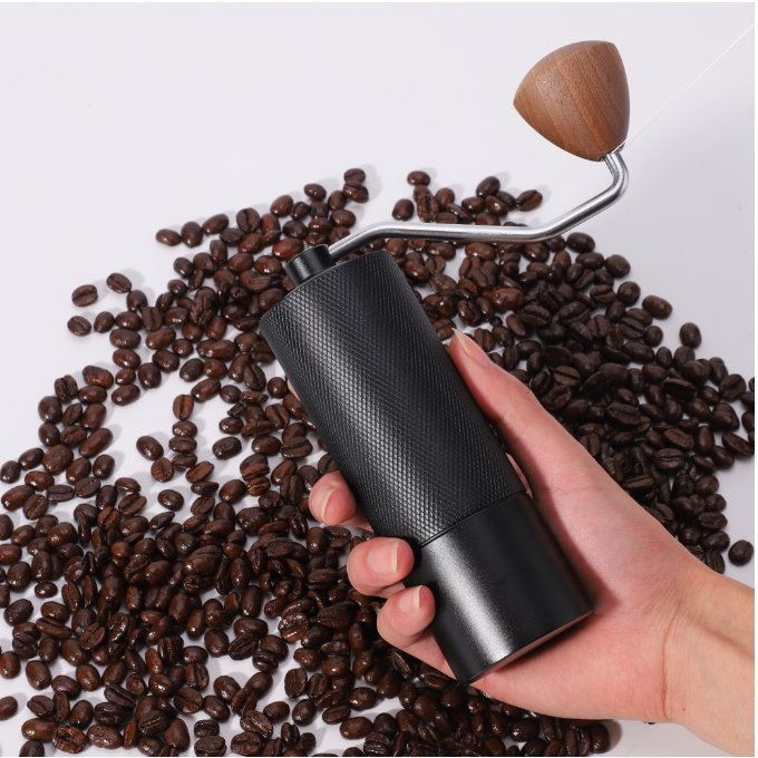 Manual Coffee Grinder Capacity 25g with CNC Stainless Steel Tapered Burr - Internal Adjustable Setting, Double Bearing, Gift
