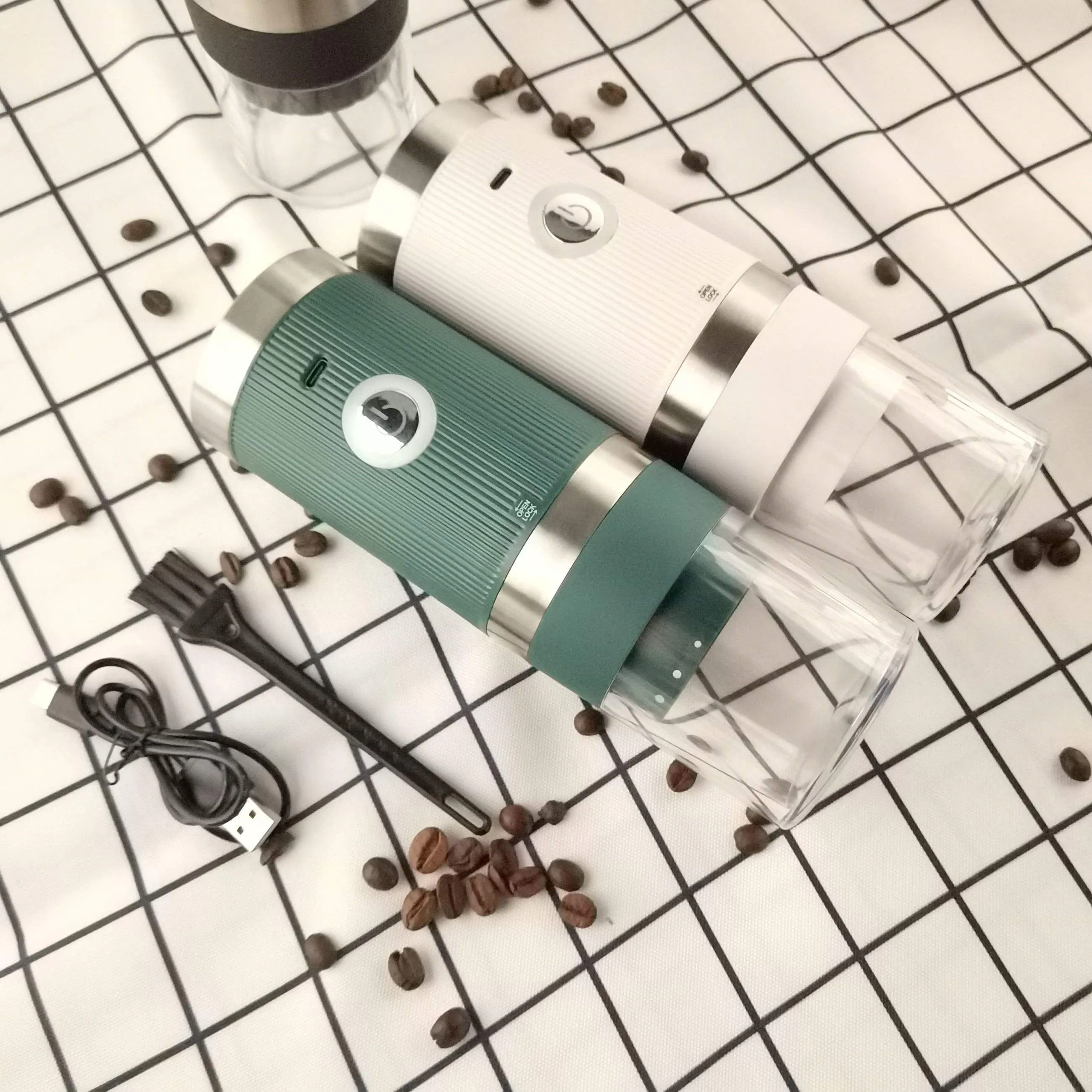 Portable USB Rechargeable Electric Conical Burr Coffee Bean Grinder Coffee Mill for Kitchen