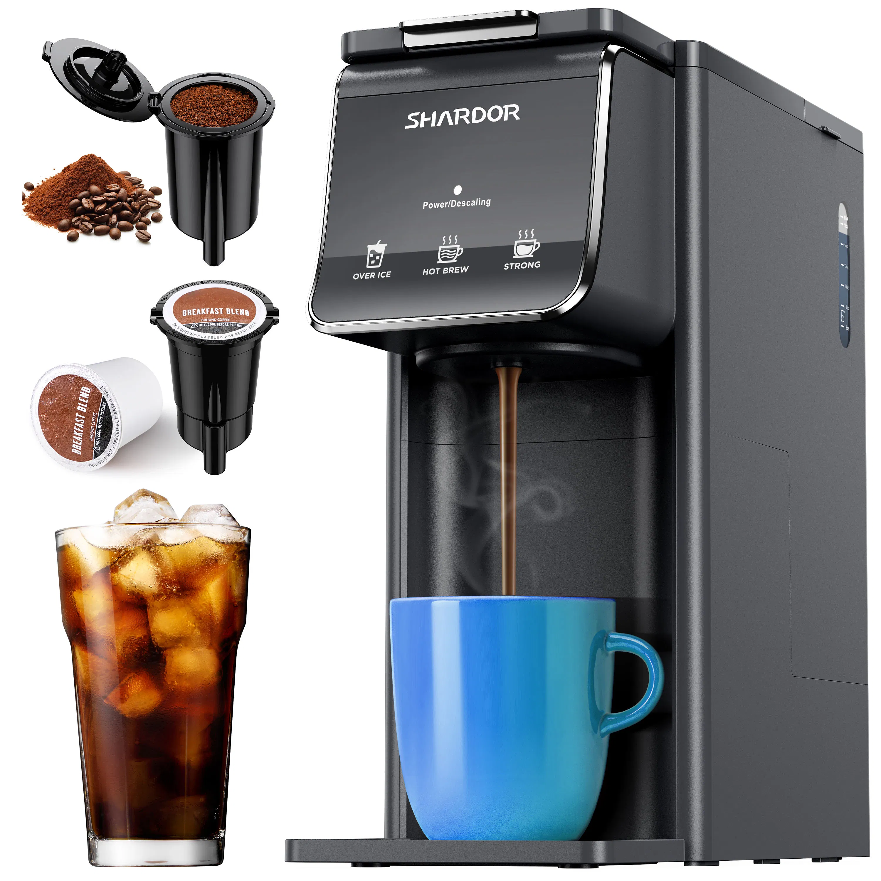 Cold &amp; Hot Brew K-Cup Capsule Coffee Brewer Single Serve Coffee Maker