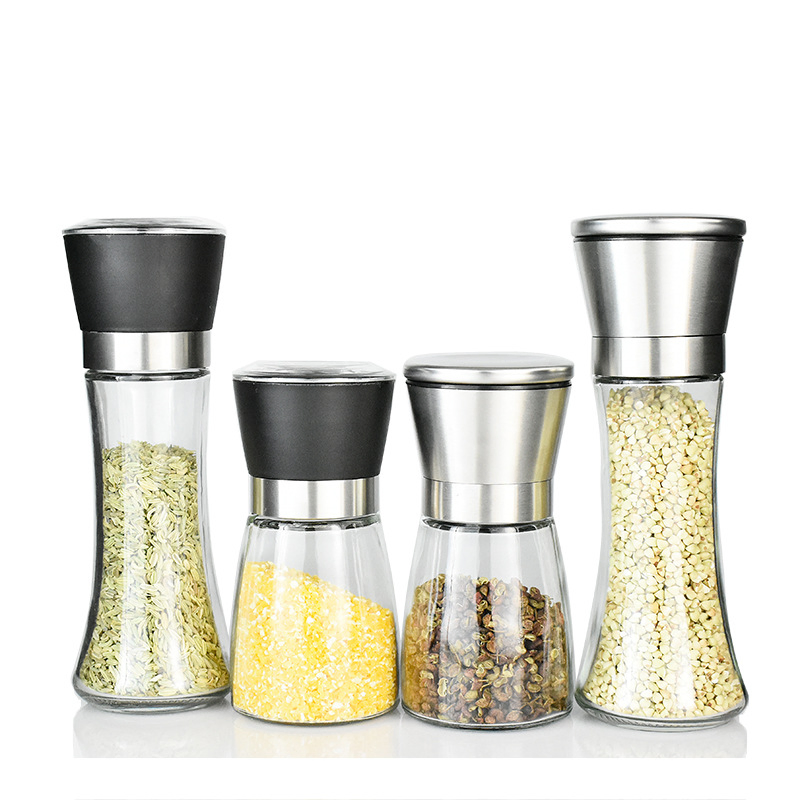Manual Salt and Pepper Grinder Set Adjustable Coarse Salt and Pepper Mills Refillable Ceramic Burr Kitchen Gift Salt Pepper Shakers