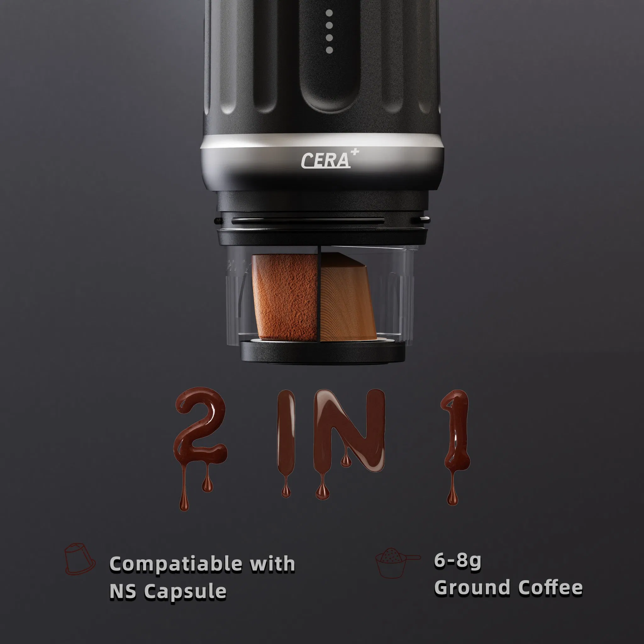 Cera+ Portable Espresso Coffee Maker 20bar USB Electric Car Powered for Travel &amp; Outdoor Use PCM03s
