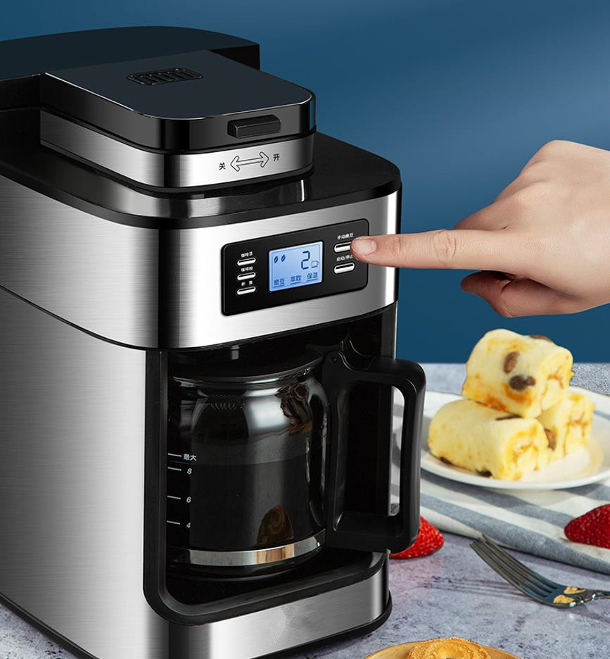 1.2L Full-Automatic Electric Drip American Coffee Maker Machine with Special Steaming System