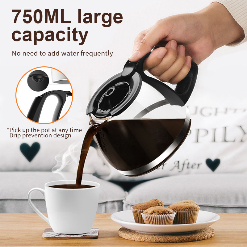 Household Quickly Boiling Electric Kettle 750ml High-Capacity Coffee Makers Machine Reuse American Milk Tea Machine Coffee Pot