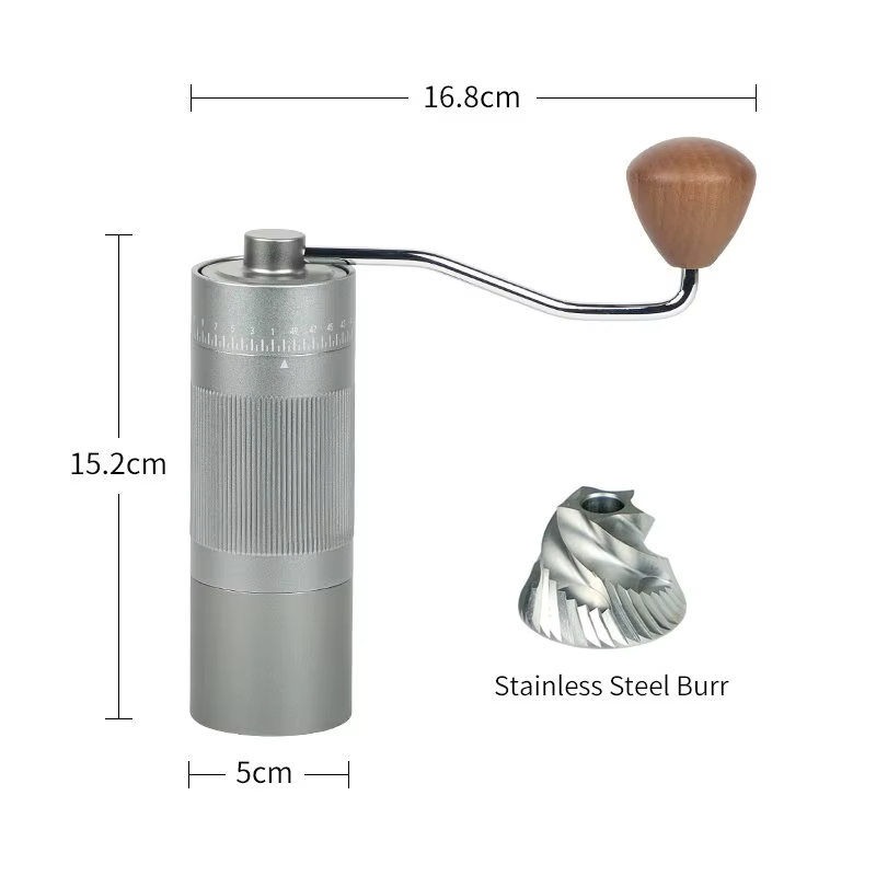 Hot Sale External Adjustable Settings Manual Coffee Grinder Hand Stainless Steel Conical Burr Coffee Bean Grinder