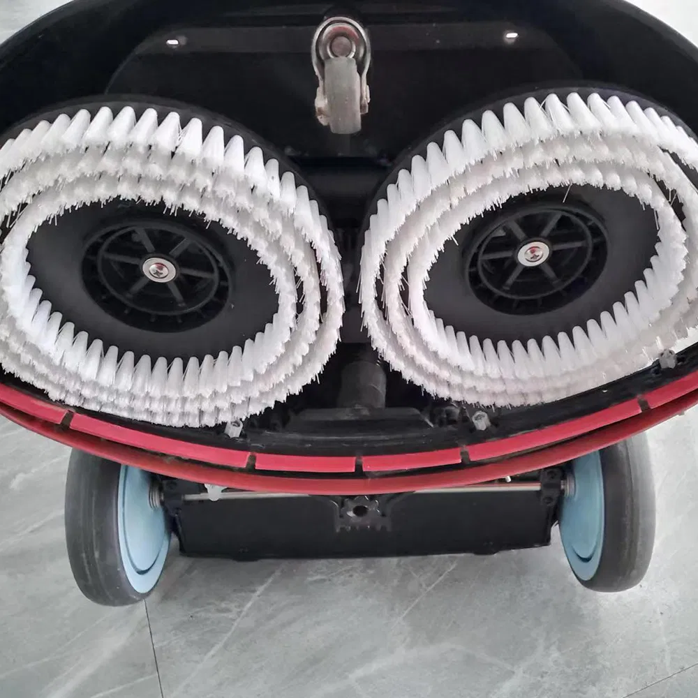 Hand-Push Floor Vacuum Scrubber Washing Cleaning Machine for coffee Shop Restaurant Office