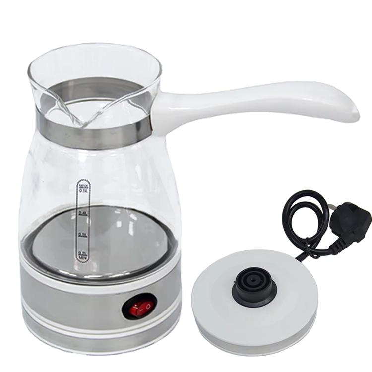 800W Mini Single Cup Turkey Glass Coffee Pot Transparent Glass Body Portable Coffee Maker for Home Use