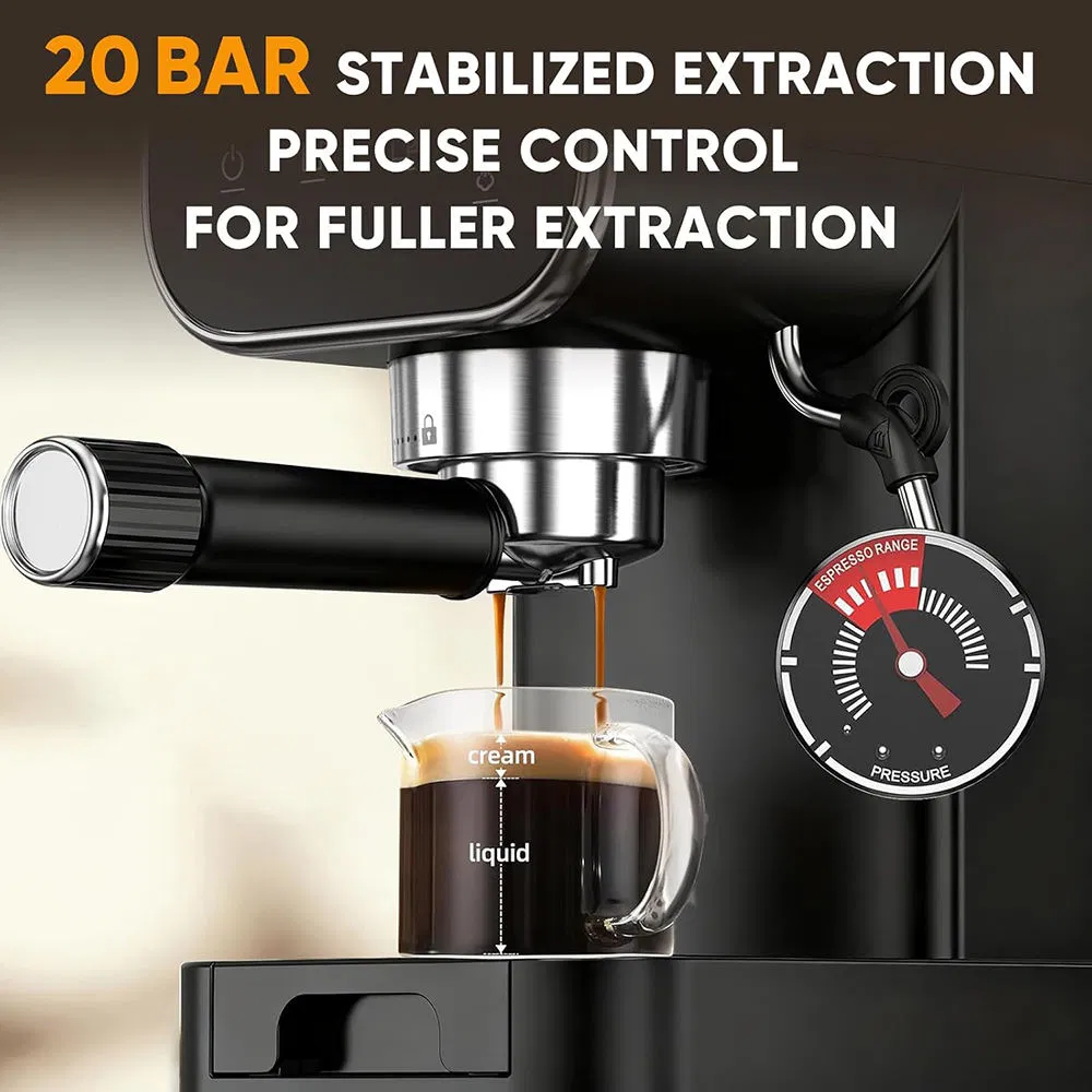 Automatic Bean Cup Coffee Maker with Multifunctional Cappuccino Espresso Machine Double Boiler Electric for Household Hotel