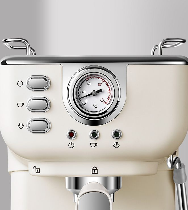 Italian Semi-Automatic Coffee Machine Home Office High Pressure Concentrated Steam Milk Foam Machine with Coffee Pot