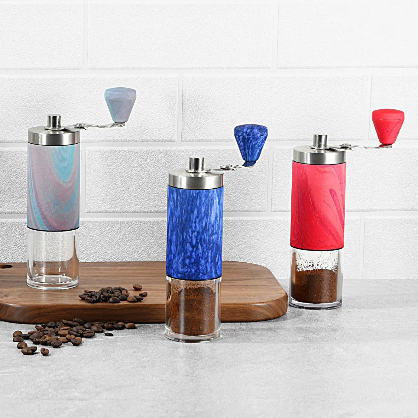 Hand Portable Stainless Steel Mini Travel Coffee Bean Grinder Burr Handheld Manual Coffee Grinder Adjustable