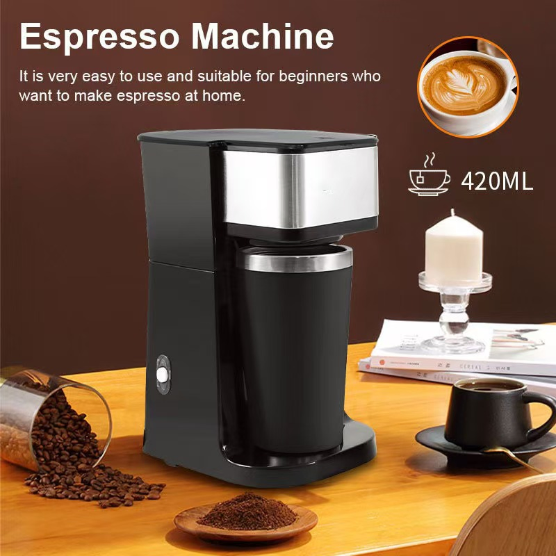 American Drip Coffee Machine 110V Milk Tea Maker Automatic Coffee Maker with Cup