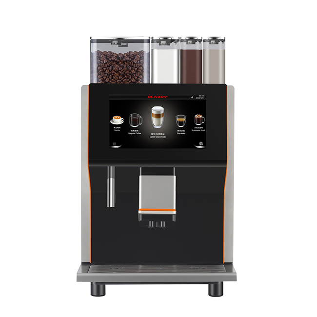 Dr. Coffee 1 Bean Hopper and 3 Soluble Powder Container Commercial Coffee Machine