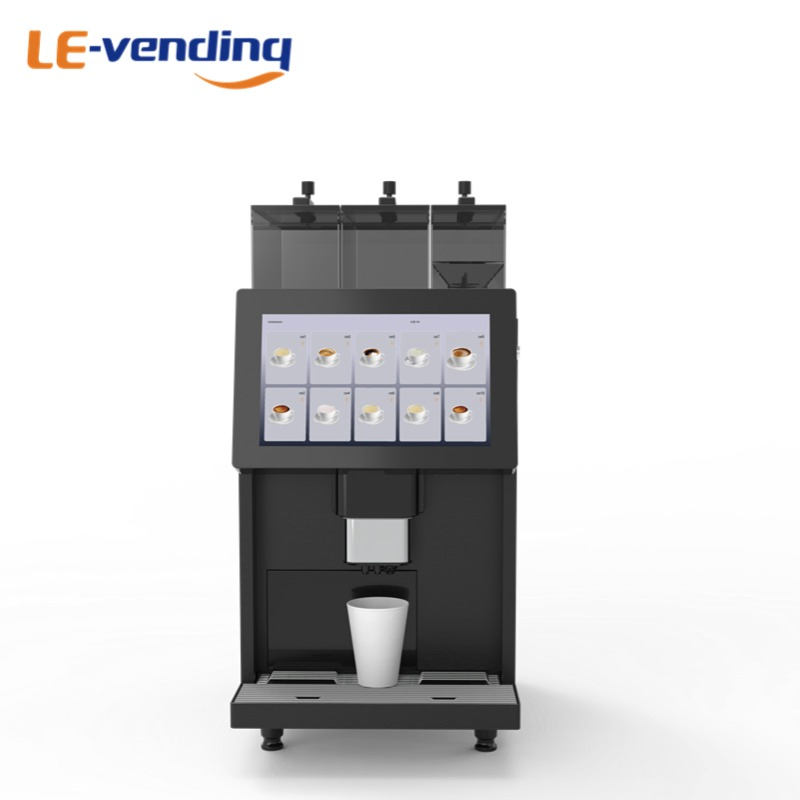 Commercial Smart Table Use Coffee Vending Machine with Optional Fresh Milk Fridge for Office Coffee System with 14 Inch Touch Screen
